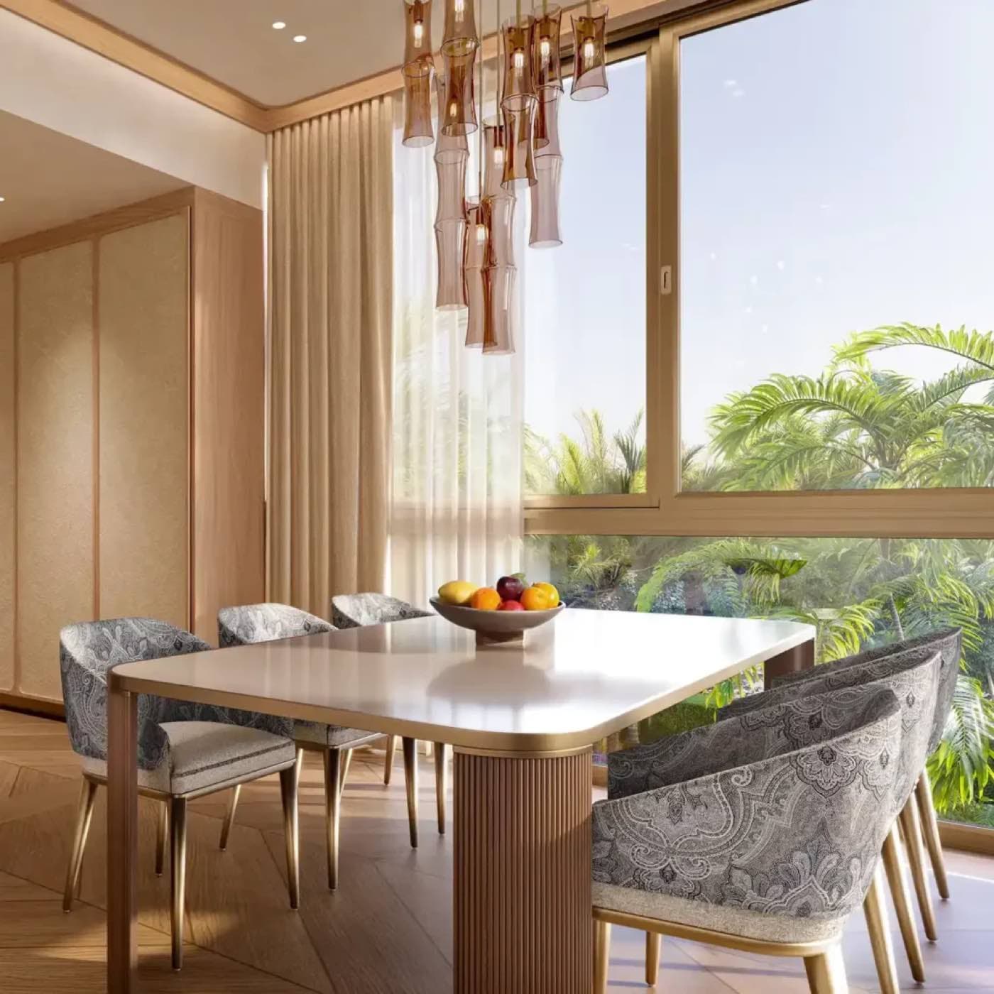 Phuket、Gardens of Eden、ETRO Residences 顶层住宅厨房的效果图:采用这个意大利时装品牌自己的室内设计