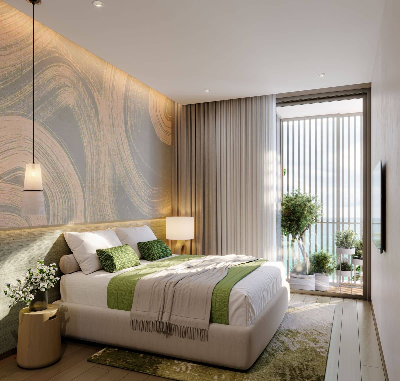 Laguna Lake Residences Aster 兩房住宅第二間臥室的電腦效果圖