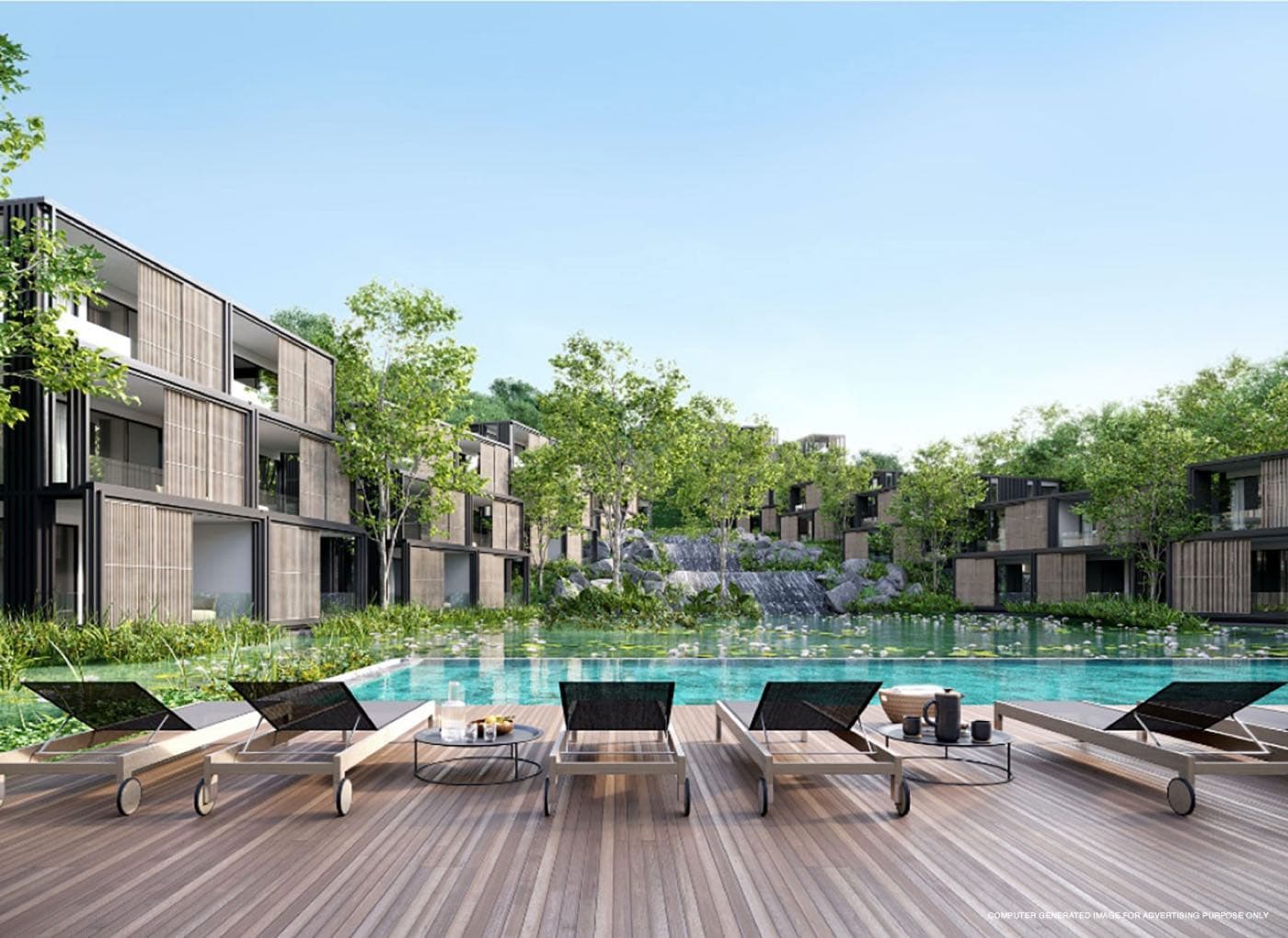 Computer-generated render of the shared facilities at MGallery Residences MontAzure Lakeside, Kamala, Phuket