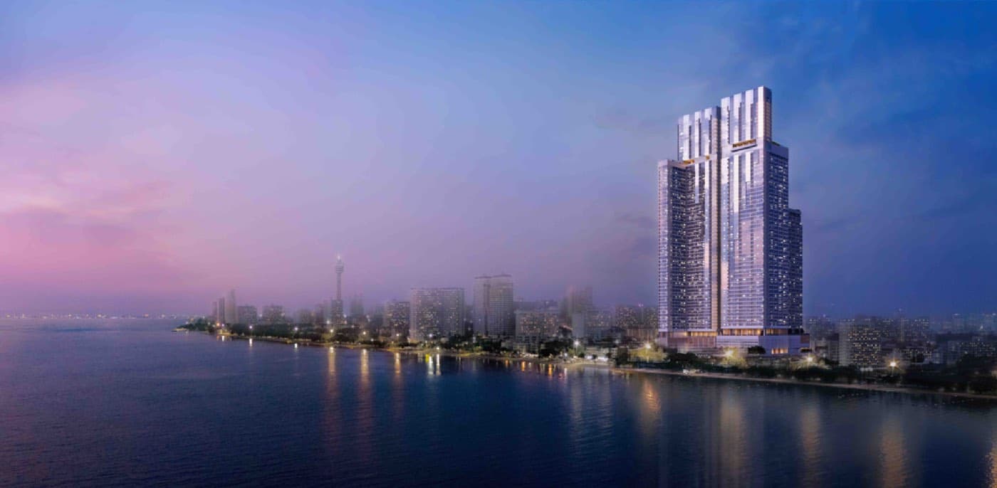 Pattaya、Jomtien、Skypark Lucean 大樓的電腦效果圖:以泰國灣為背景