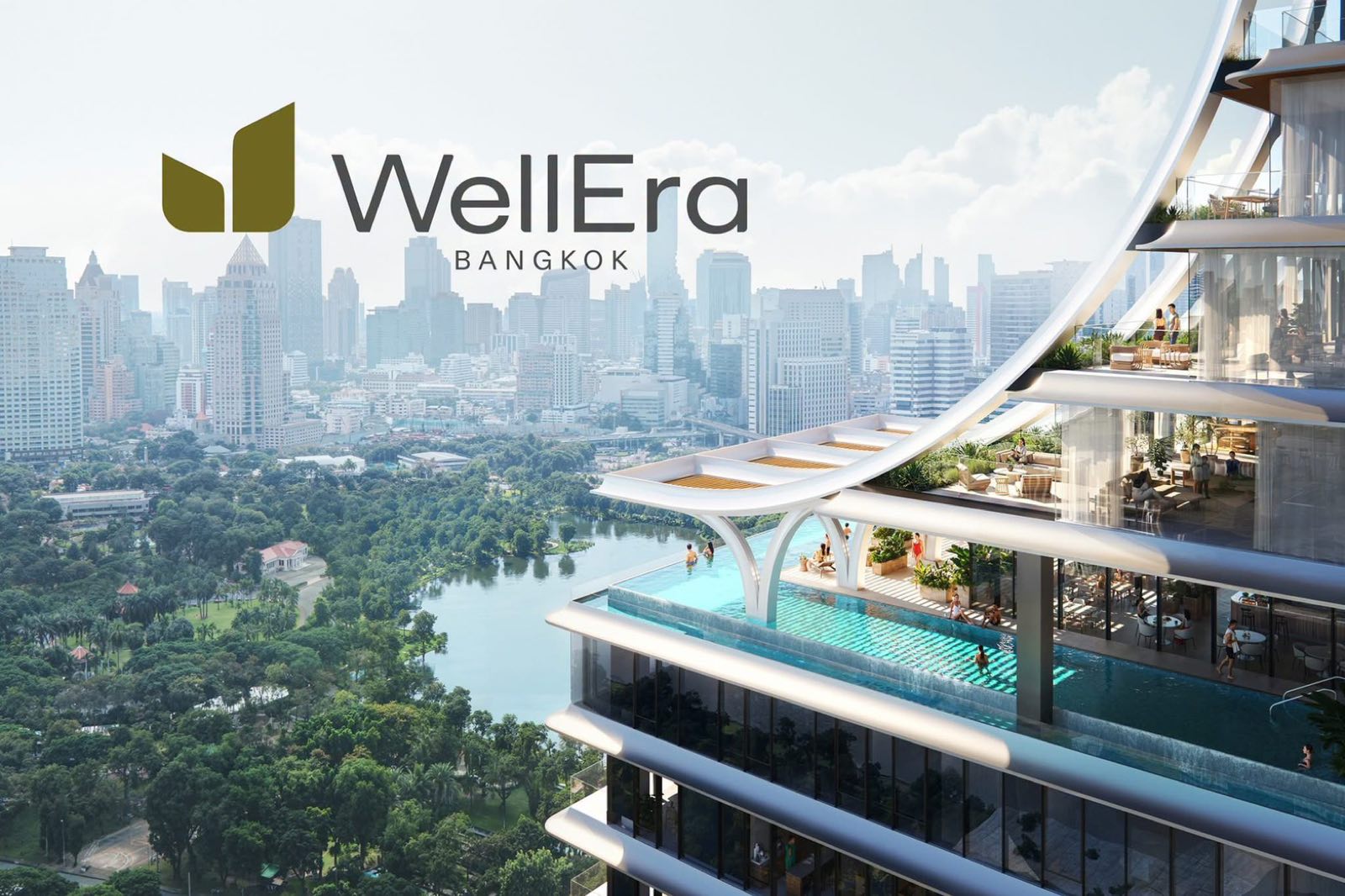 Capella Residences Bangkok 位於 WellEra、俯瞰 Lumphini Park 的電腦效果圖(電腦效果圖:BDMS / WellEra)