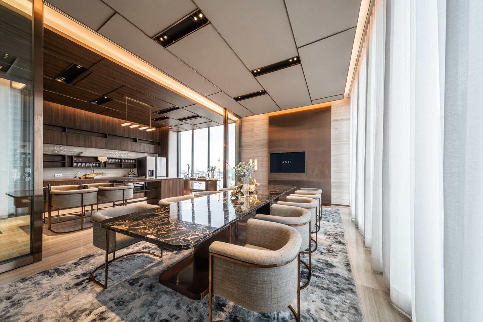 The private dining and lounge area at ANIL Sathorn 12, Sathorn, Bangkok
