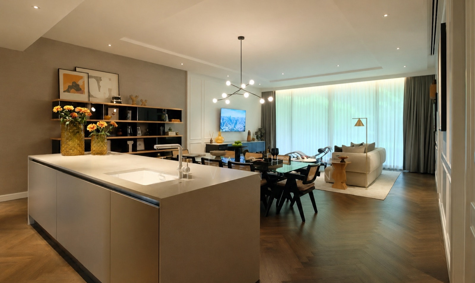 Interior of a resale residence at Dusit Central Park, 946 Rama IV Road, Bangkok, a two-bedroom home with a park view over Lumphini Park