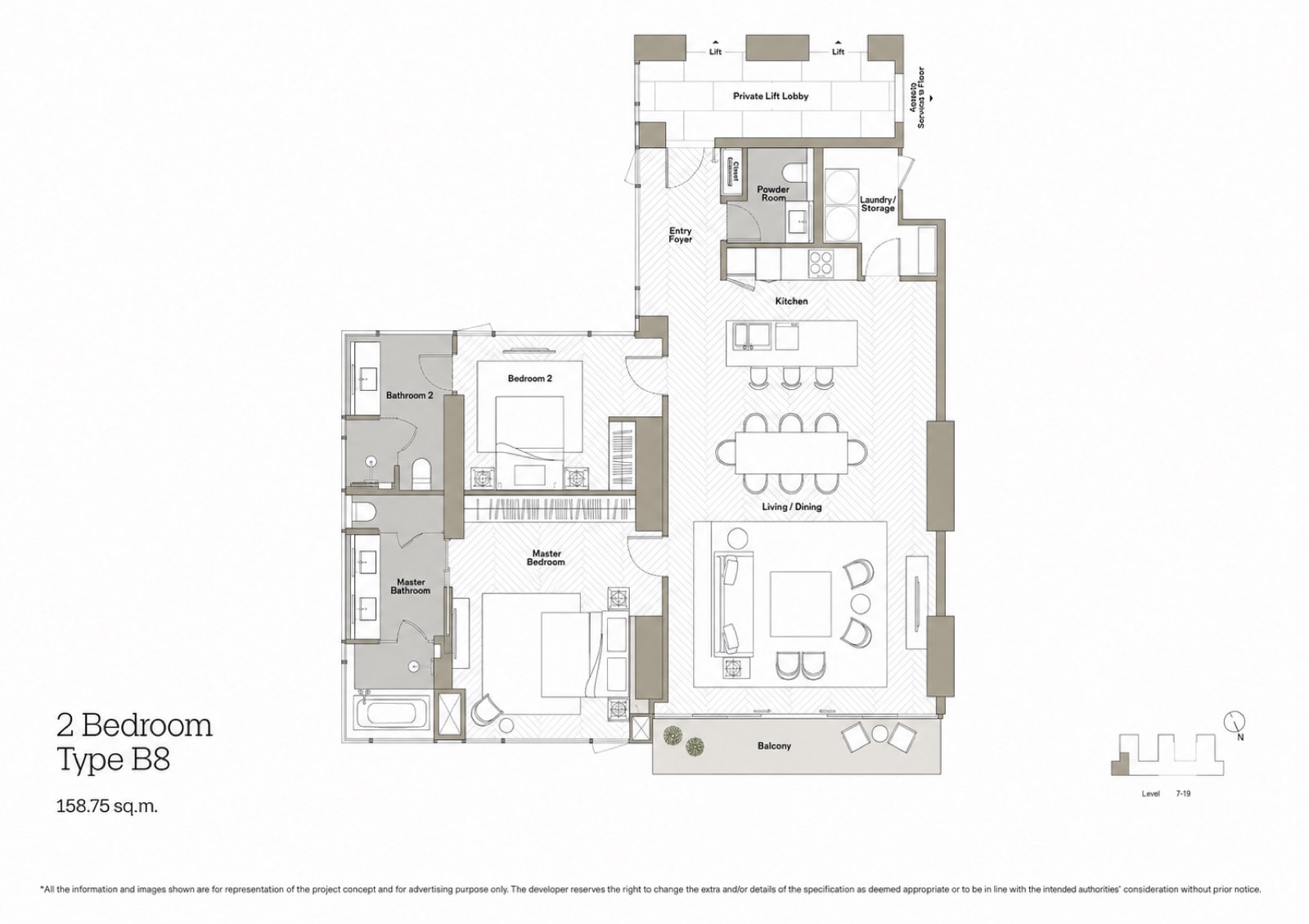 Interior of a resale residence at Dusit Central Park, 946 Rama IV Road, Bangkok, a two-bedroom home with a park view over Lumphini Park