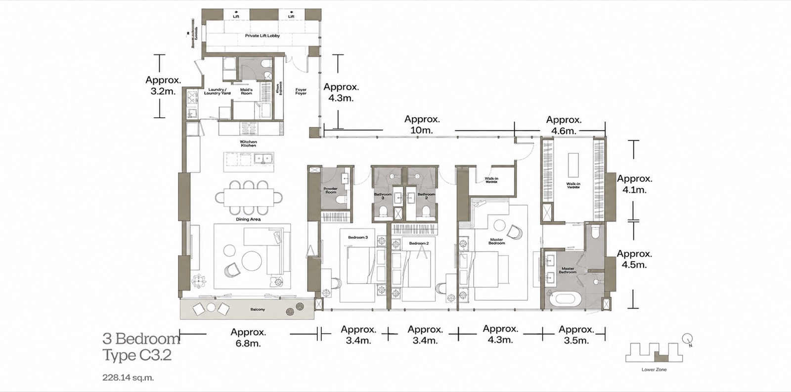 Interior of a resale residence at Dusit Central Park, 946 Rama IV Road, Bangkok, a three-bedroom residence