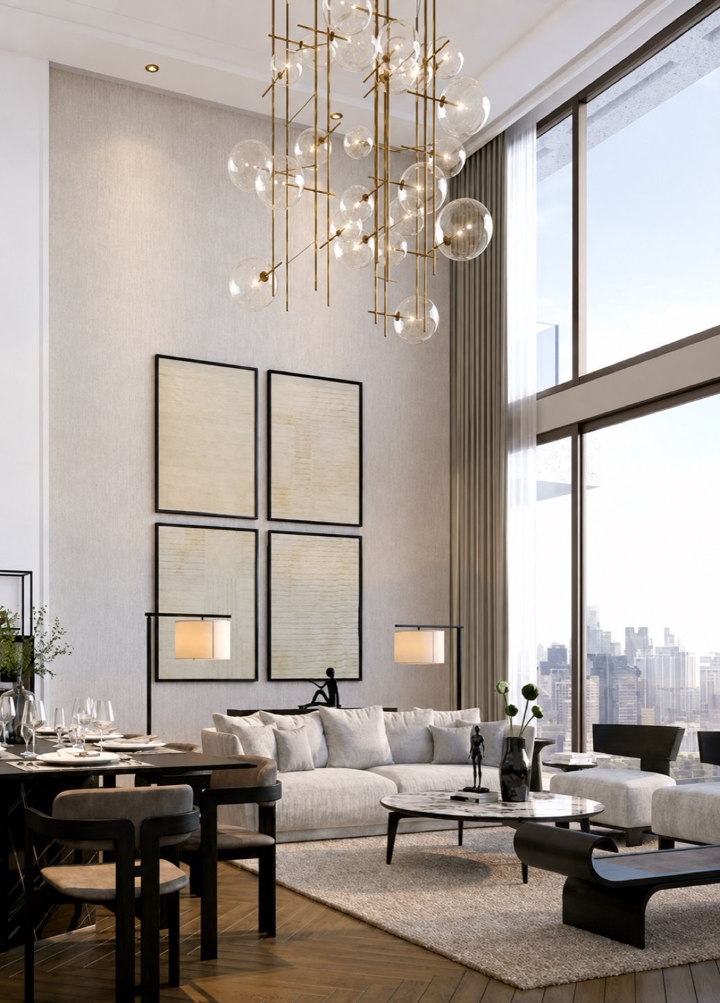Interior of a resale residence at Dusit Central Park, 946 Rama IV Road, Bangkok, a four-bedroom residence with a park view over Lumphini Park