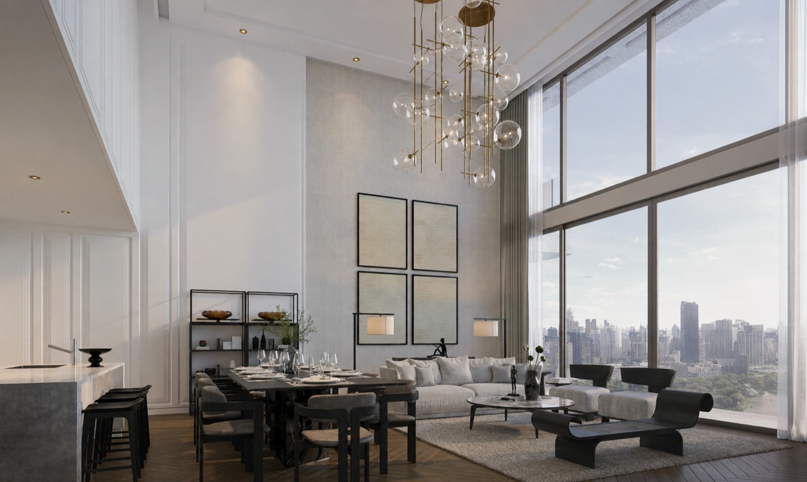 Interior of a resale residence at Dusit Central Park, 946 Rama IV Road, Bangkok, a four-bedroom residence with a park view over Lumphini Park