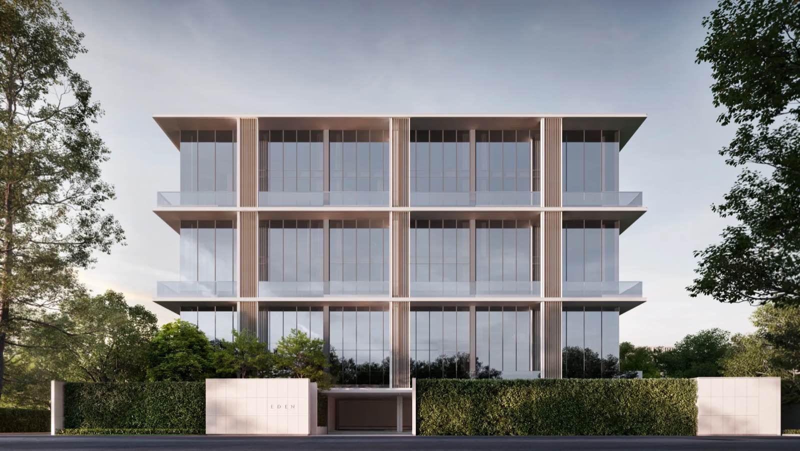 Render of the full elevation of Eden Ekkamai in Ekkamai, Bangkok