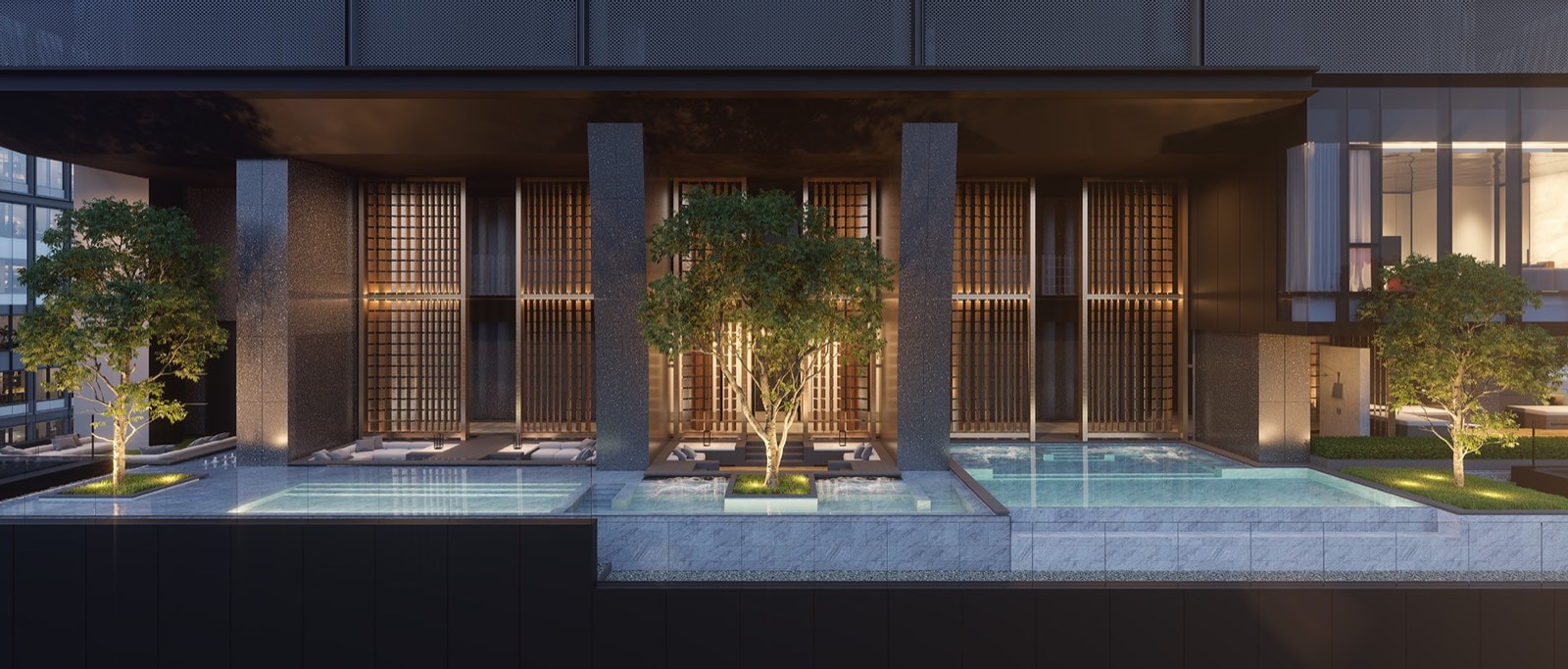 Swimming pool with jacuzzi at EI8HTEEN SEVEN, One Bangkok, Wireless Road