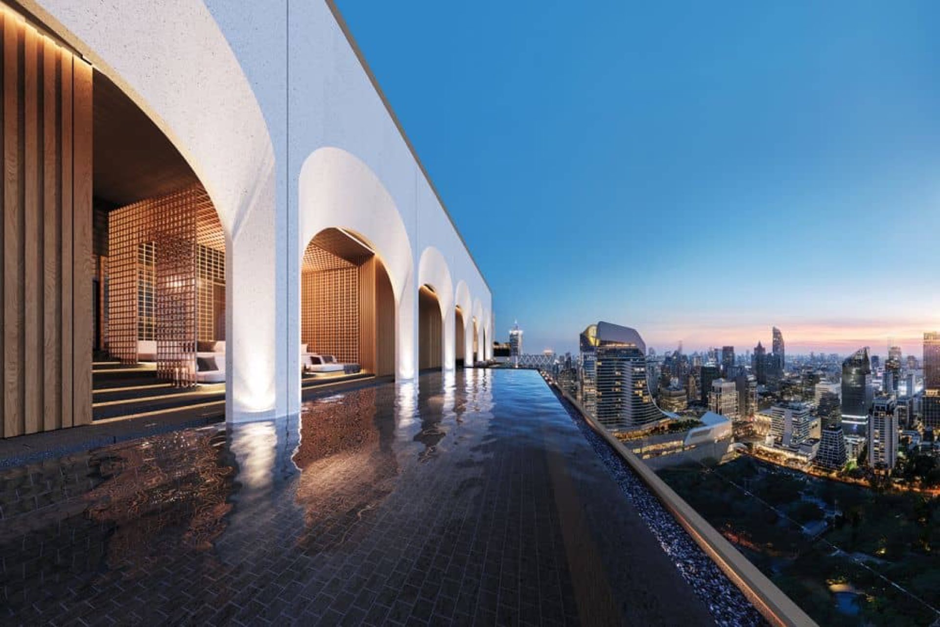 The swimming pool at The Embassy Wireless on Wireless Road, Bangkok