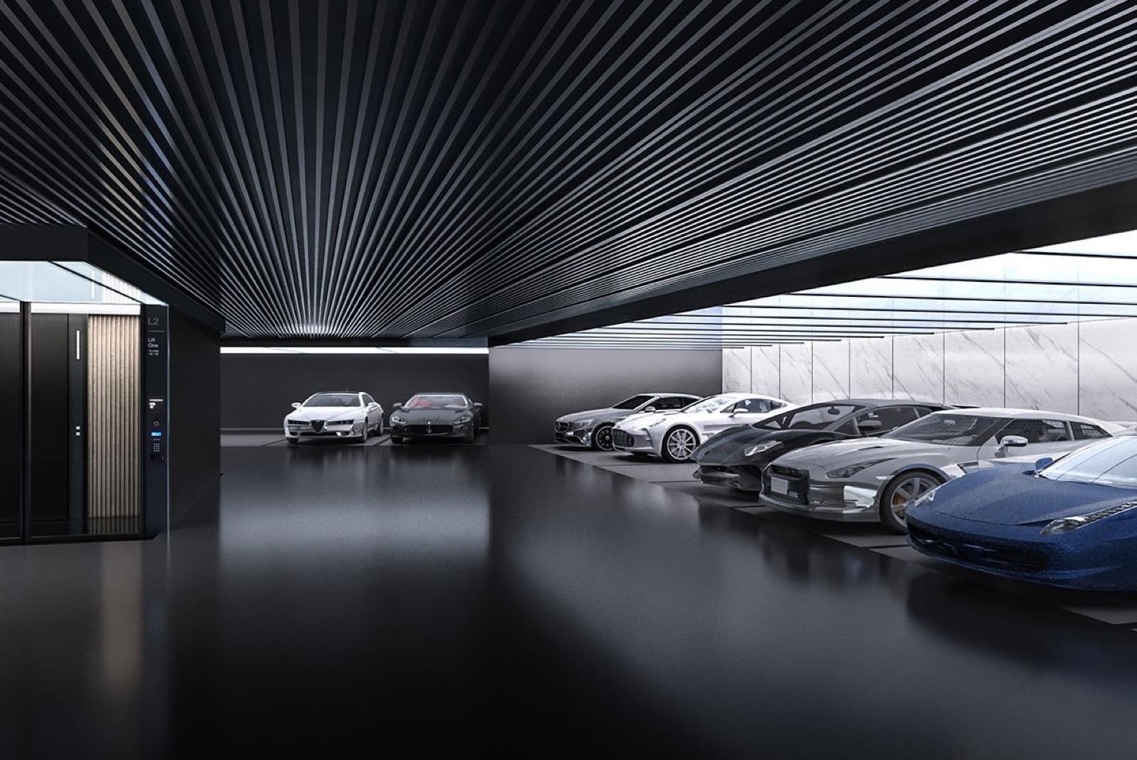 The Estelle Phrom Phong: private supercar garage and car-lift