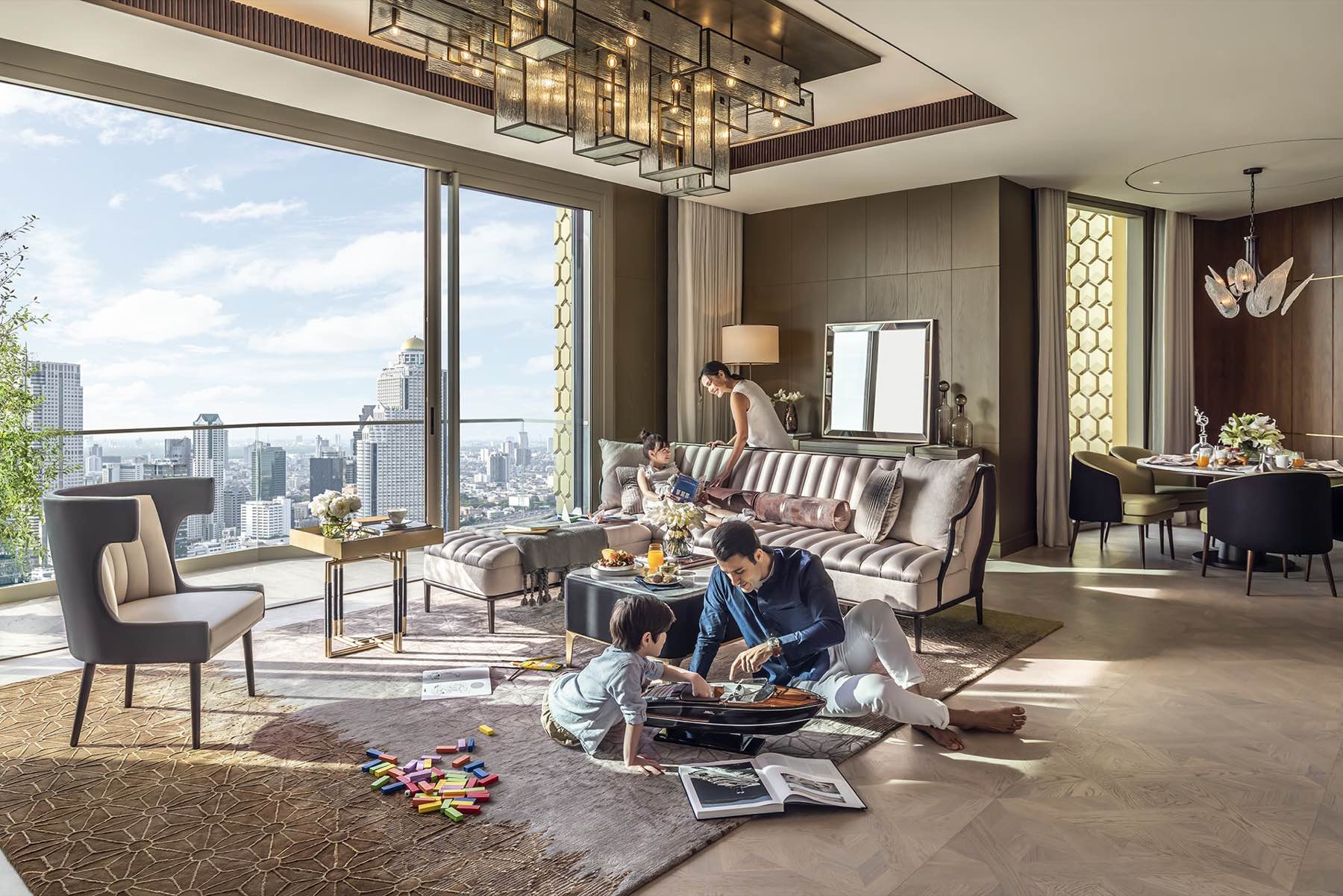 The Residences at Mandarin Oriental Bangkok: the tower seen from the riverfront