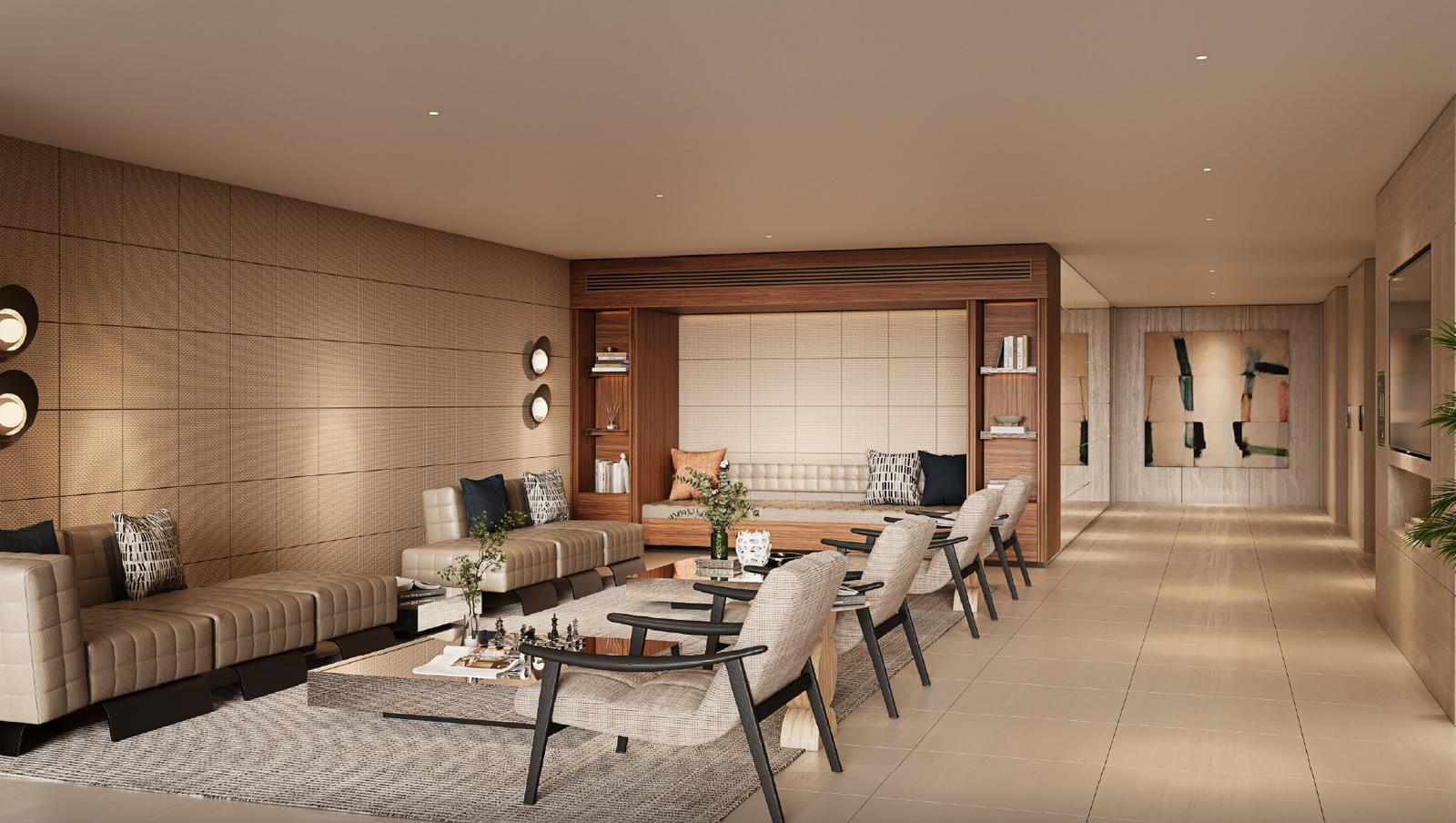 MAVISTA Phrom Phong: render of the waiting area on basement level 1