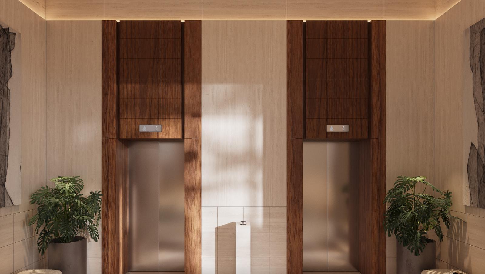MAVISTA Phrom Phong: render of the private lift lobby, with a private lift for every residence