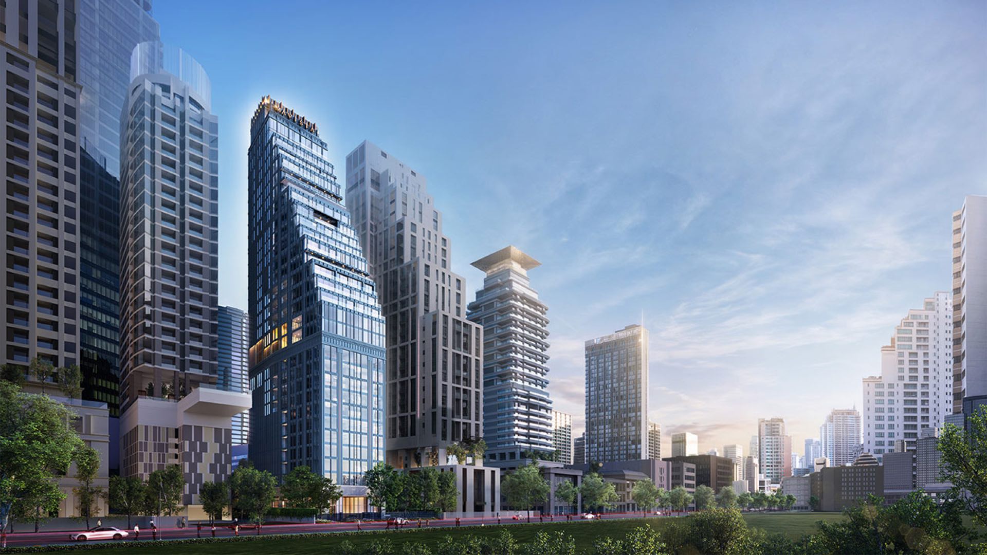MAVISTA Phrom Phong: wide view of the development from the park
