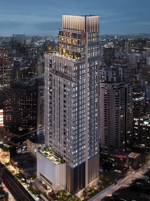 STILL Sukhumvit 20 tower above the Sukhumvit cityscape at dusk, an artist’s impression, by SC Asset with Tokyo Tatemono