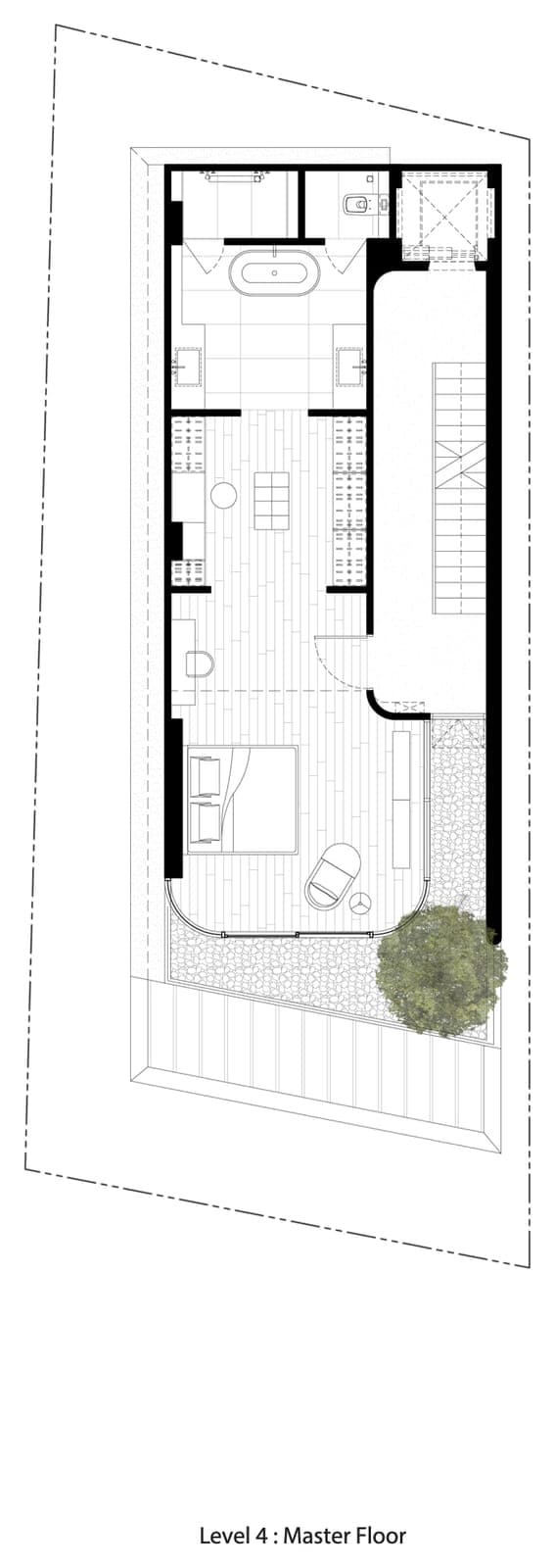 Type A floor plan, level 4 (the principal floor), at The Residenti Ekkamai, Bangkok